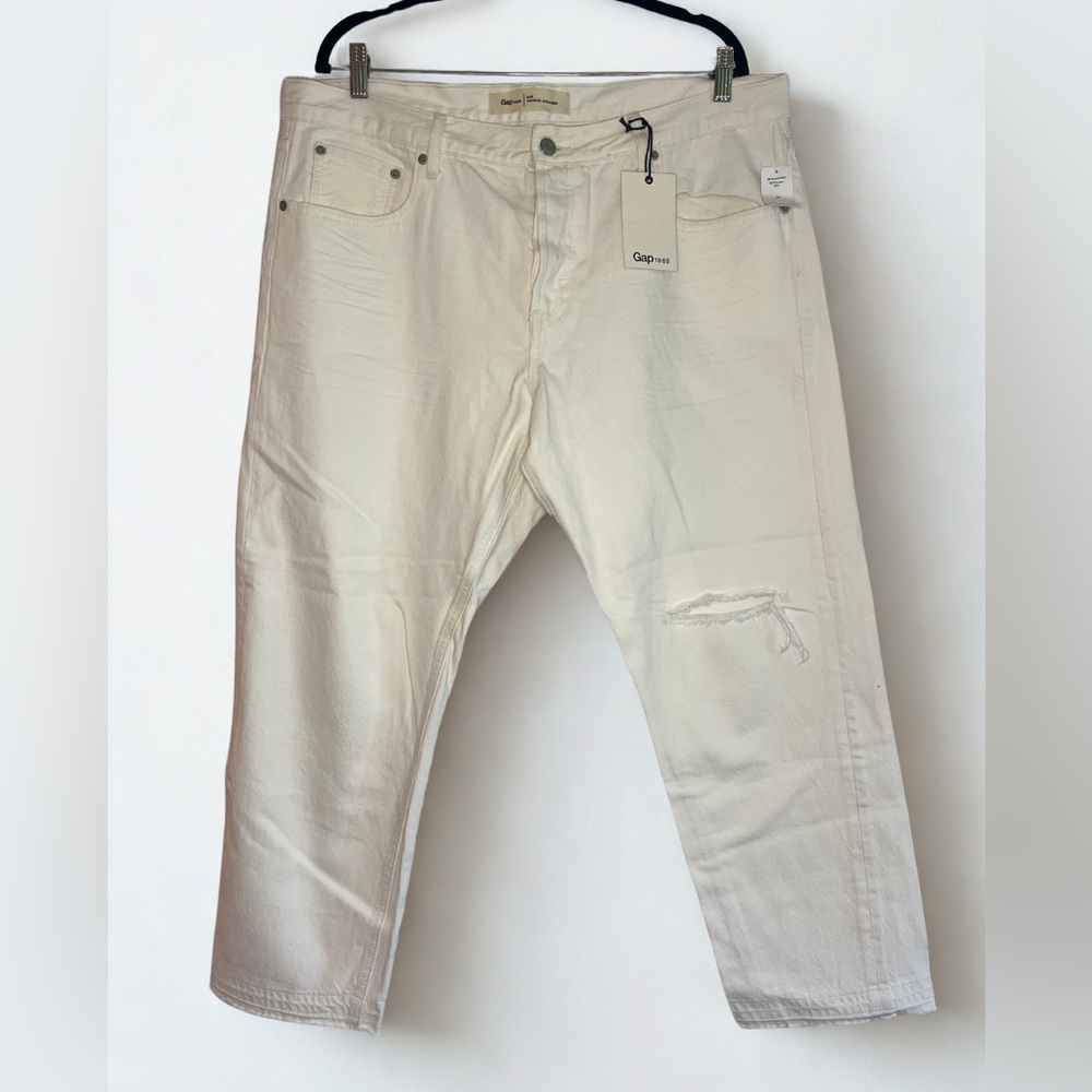 NWT GAP Bone White Vintage Straight Denim Jean